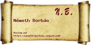 Németh Borbás névjegykártya